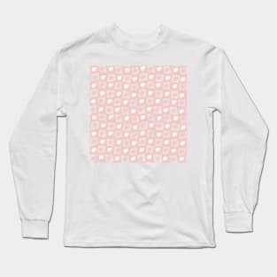 Monstera Deliciosa Leaf Checker Board - pastel blush pink Long Sleeve T-Shirt